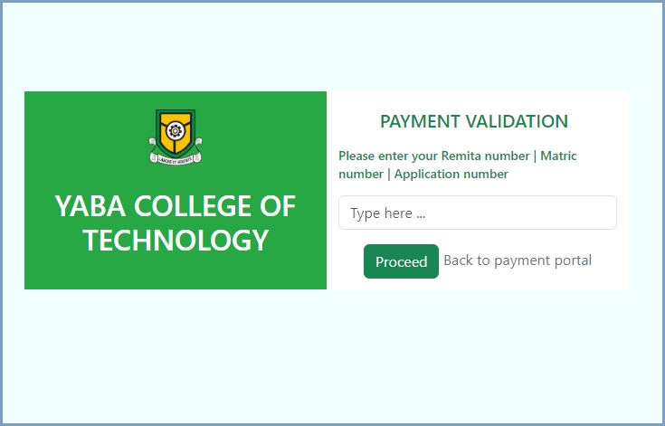 YABATECH payment validation