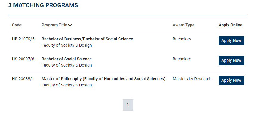 Bond University course result