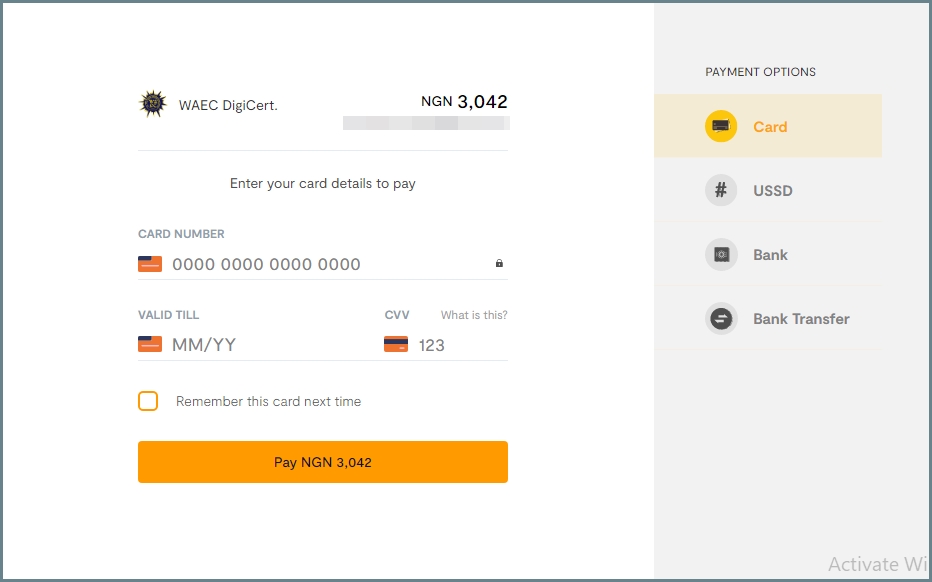 retrieve waec exam number payment