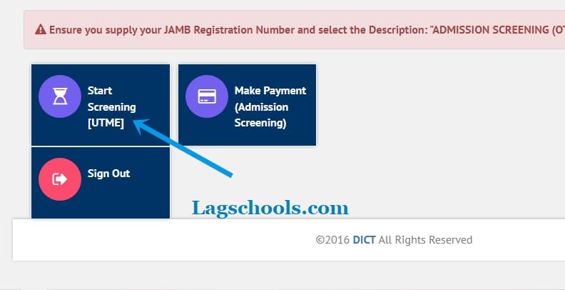 LASU Post-UTME start screening