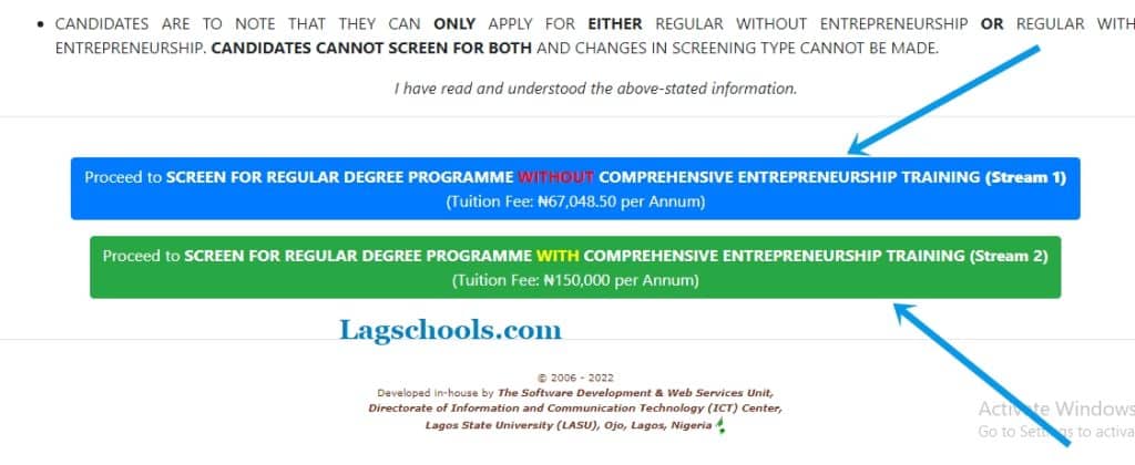 LASU stream 1 and stream 2