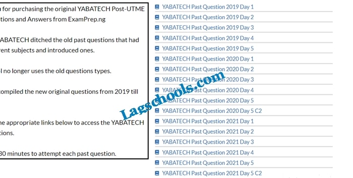 YABATECH Original Post-UTME Past Question