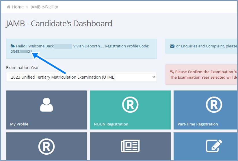 JAMB Profile Code