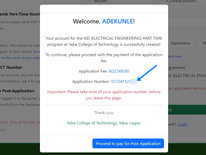 YABATECH-Part-time-form-payment