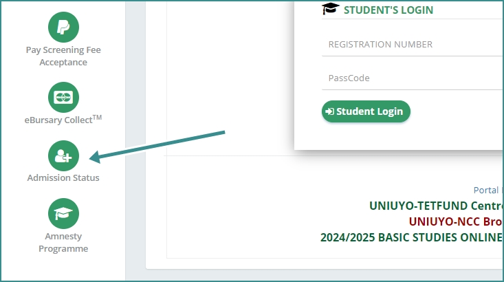 UNIUYO admission status checker